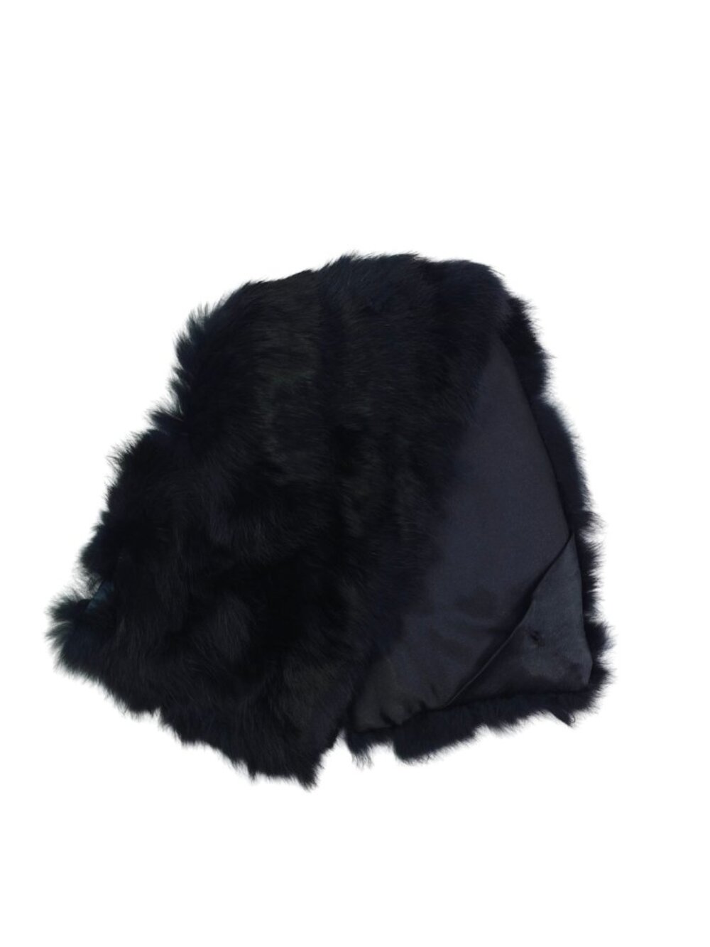 Women's Black Genuine Fur Detachable Collar